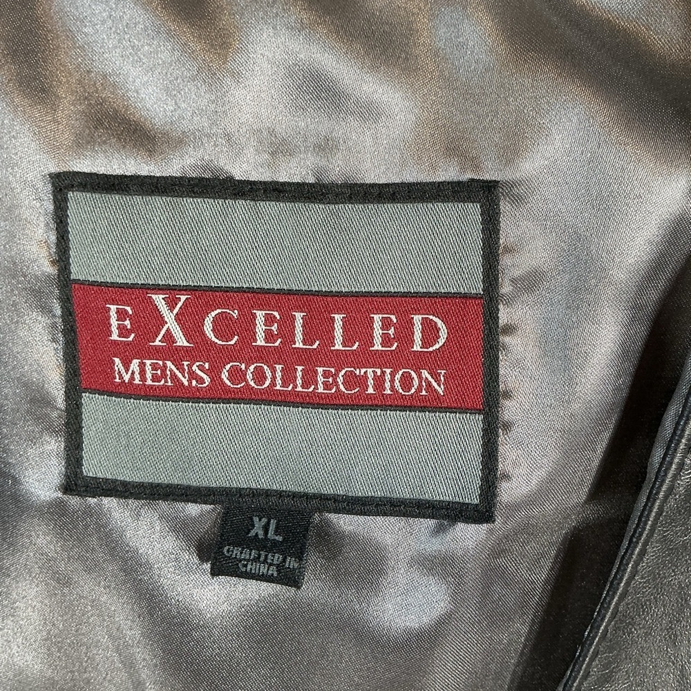 Excelled Men's Classic Black Leather Vest A0380 - Picture 2 of 3